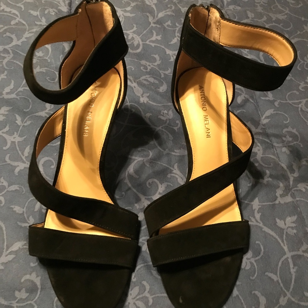 Antonio Melani black suede heels size 10